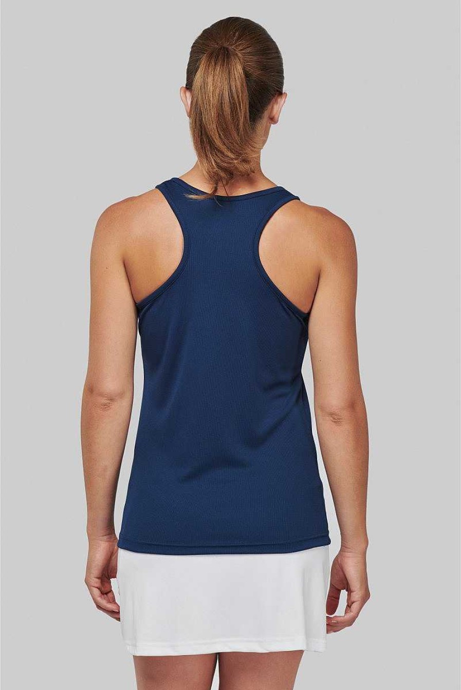 Ropa ProAct | Camiseta De Tirantes Deportiva Transpirable Para Mujer Para Personalizar Blanco