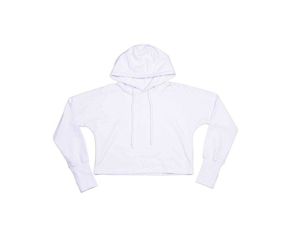 Ropa Mantis | Sudadera Con Capucha Corta - Sudadera Con Capucha Recortada Blanco