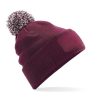 Accesorios Beechfield | Gorro Pompon Personalizado - Parche Snowstar Negro / Gris Grafito