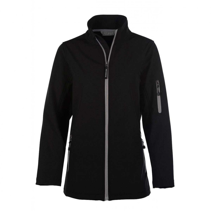 Ropa Pen Duick | Softshell De Mujer Con Cremalleras En Contraste 3 Capas Para Personalizar Negro