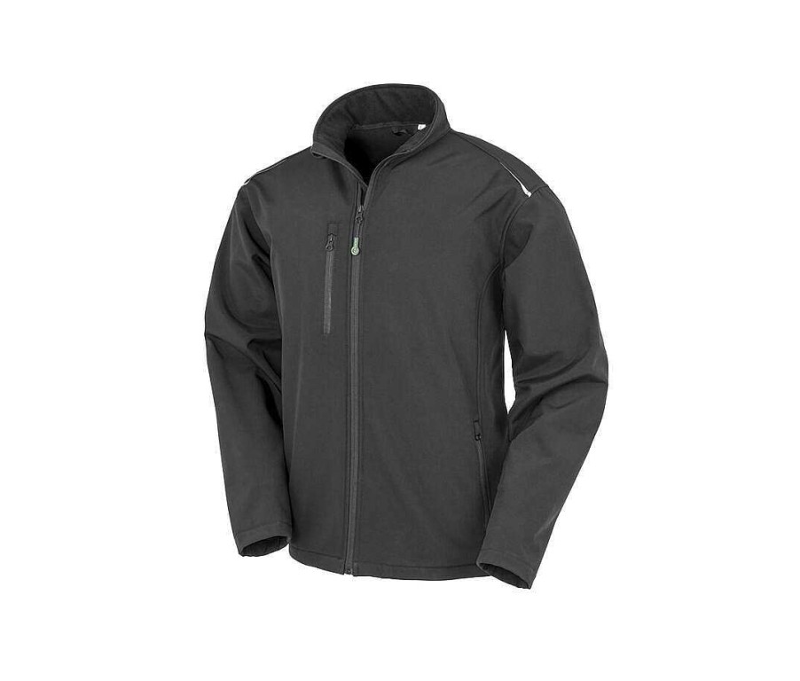 Ropa Result | Chaqueta Softshell De Hombre Reciclada Para Personalizar Negro