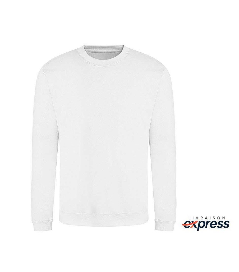 Ropa Mister Tee | Sudadera Unisex Cuello Redondo Entrega Express Blanco