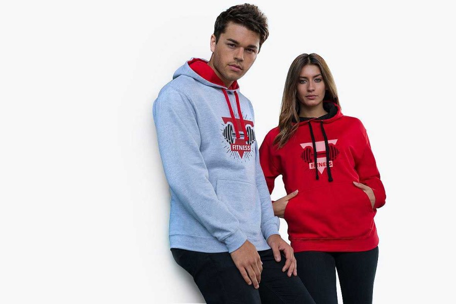 Ropa AWDis | Sudadera Personalizada Con Capucha En Contraste Armada Francesa Blanca Artica