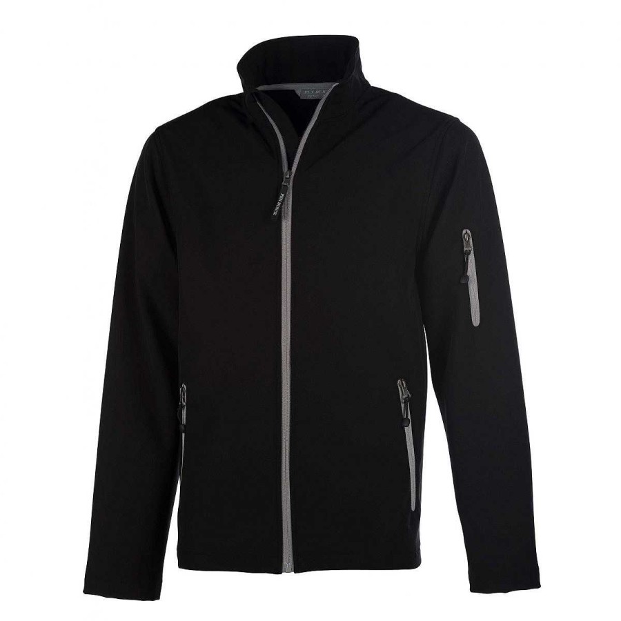 Ropa Pen Duick | Chaqueta Softshell De 3 Capas Bicolor Para Personalizar Negro